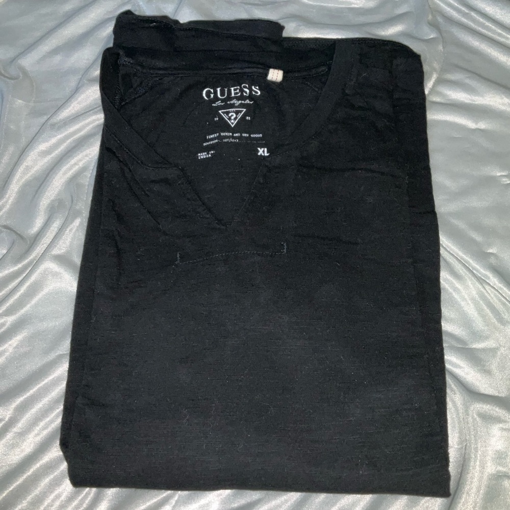 Guess Black V-Neck Tee